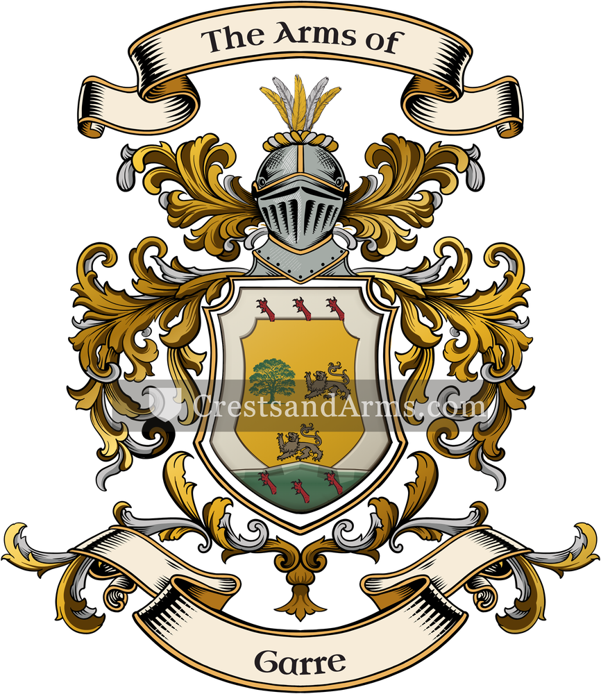 The Garre coat of arms, drawn from the recorded blazon