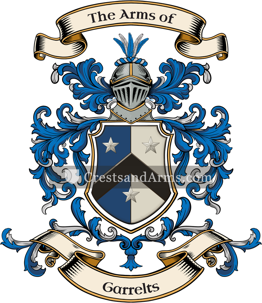 The Garrelts coat of arms, drawn from the recorded blazon