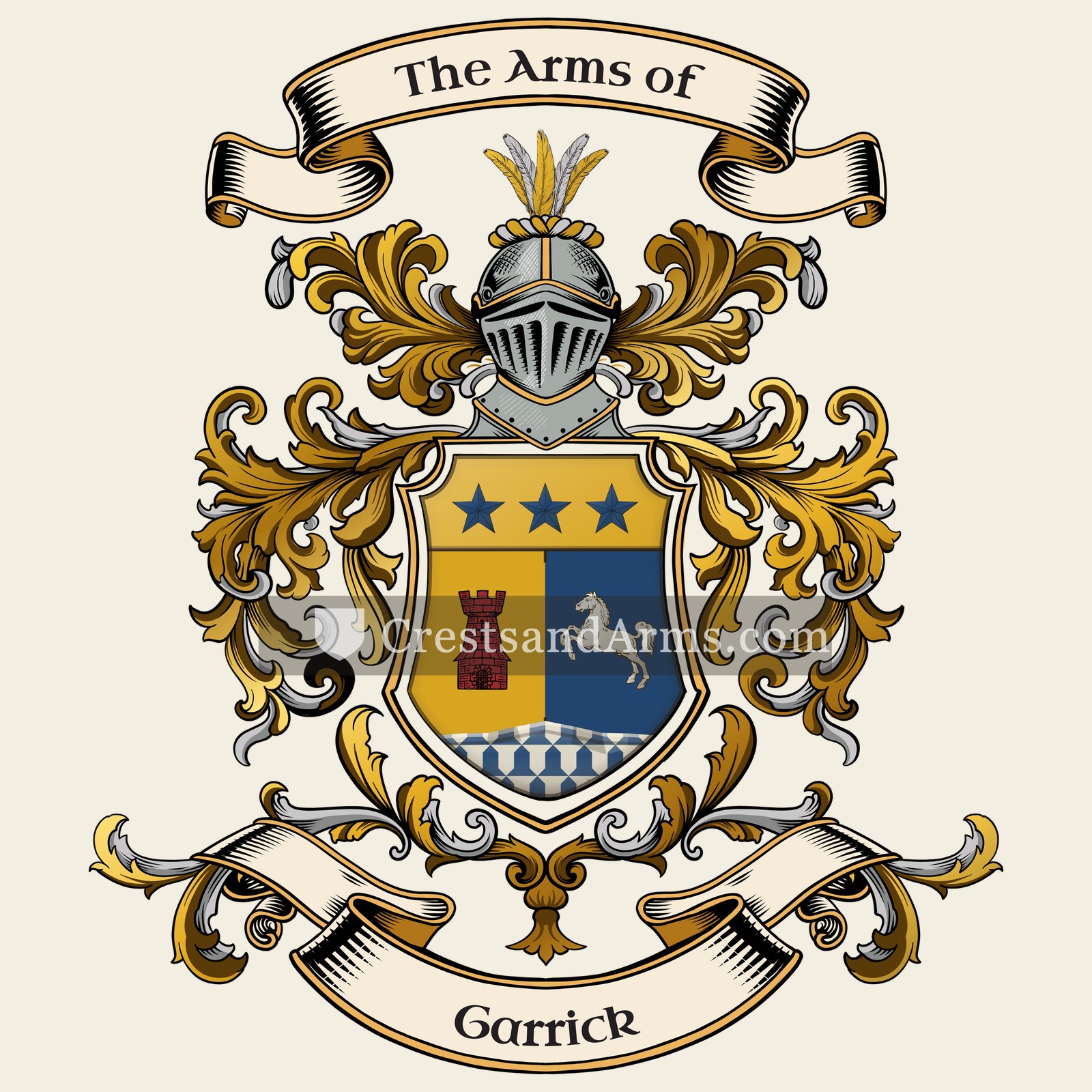 The Garrick coat of arms