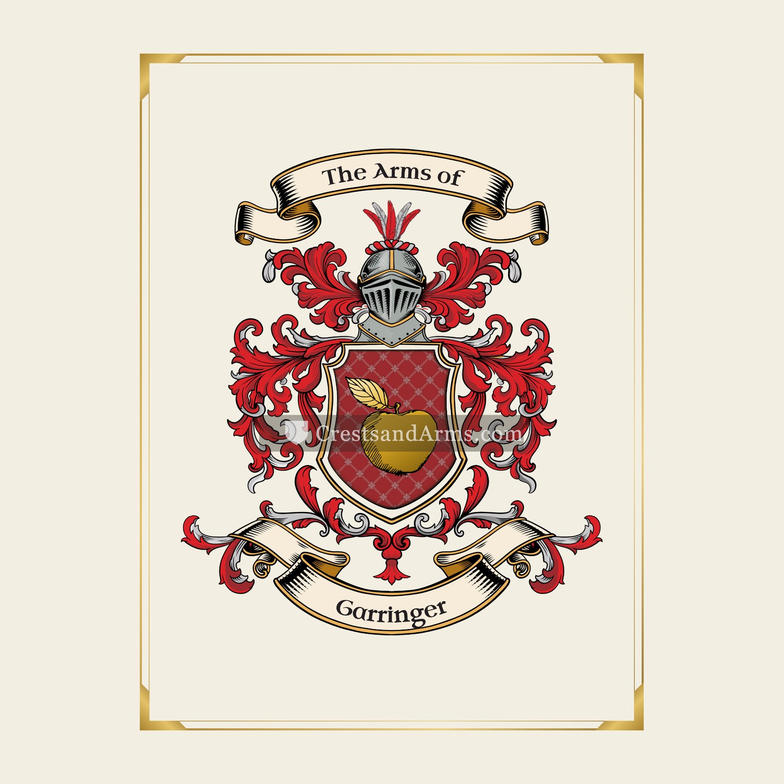With gold border
