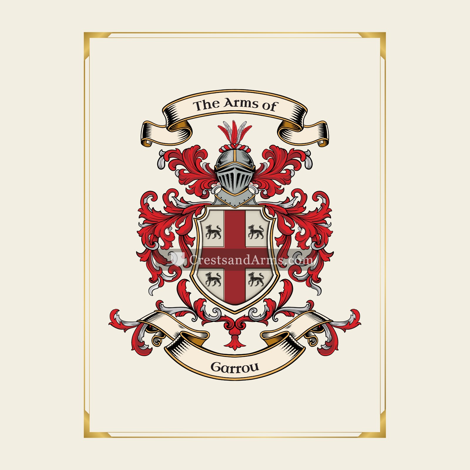 With gold border