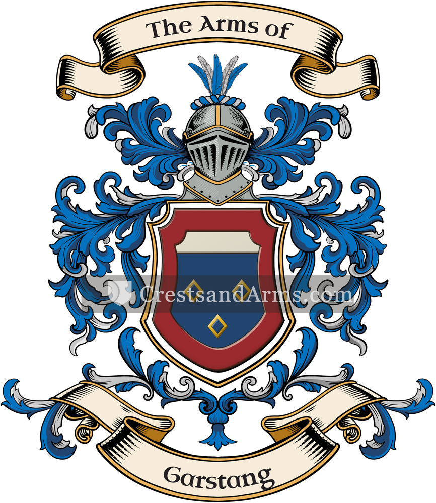 The Garstang coat of arms, drawn from the recorded blazon
