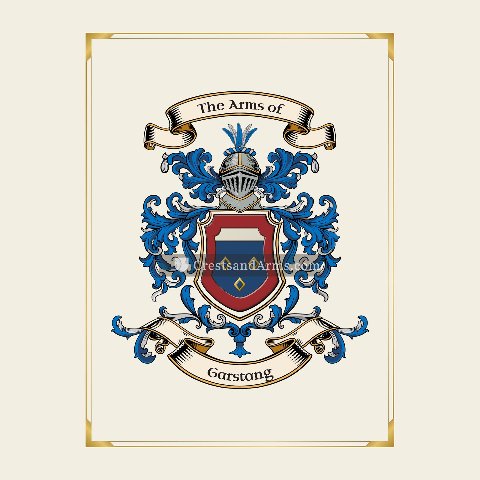 With gold border
