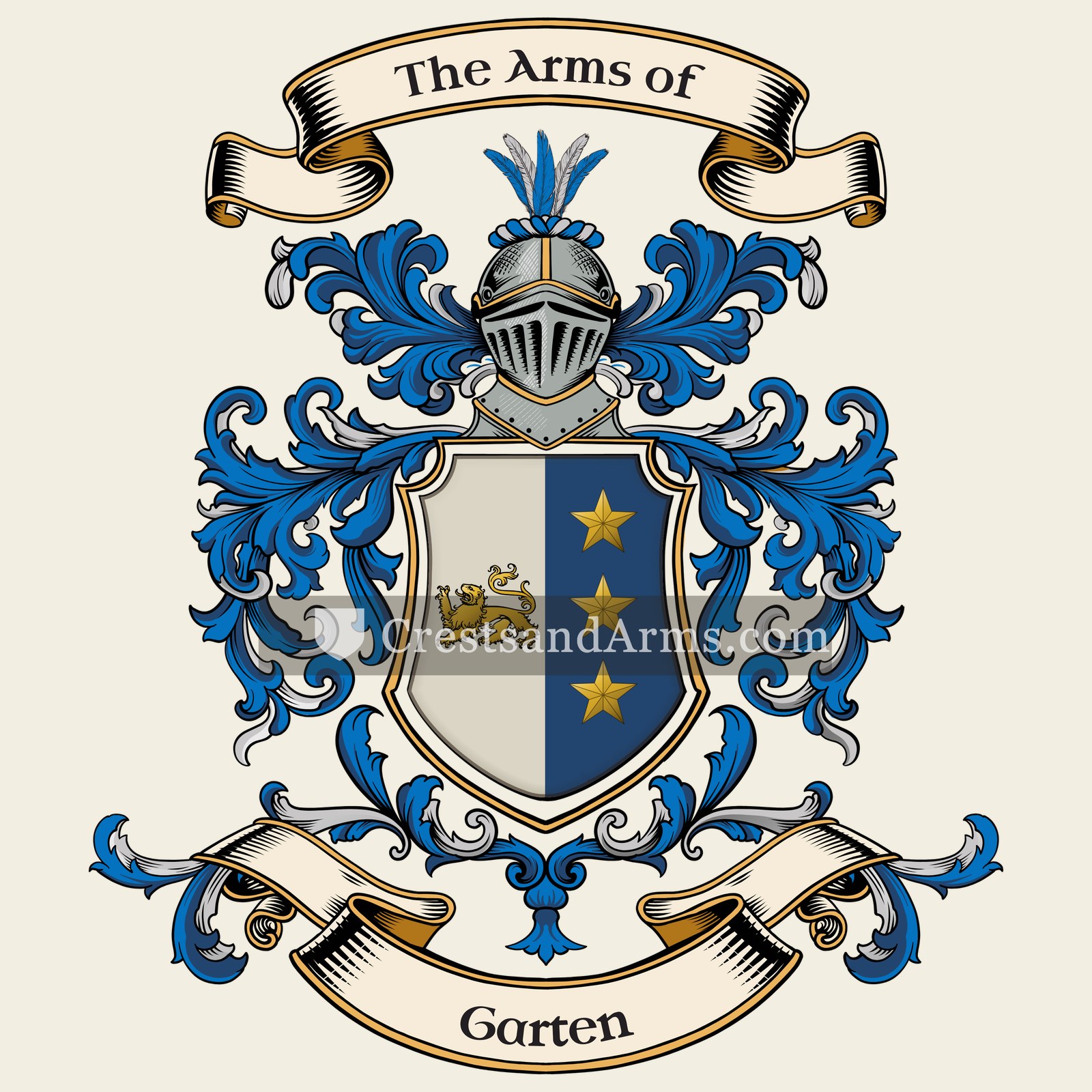 The Garten coat of arms, drawn from the recorded blazon