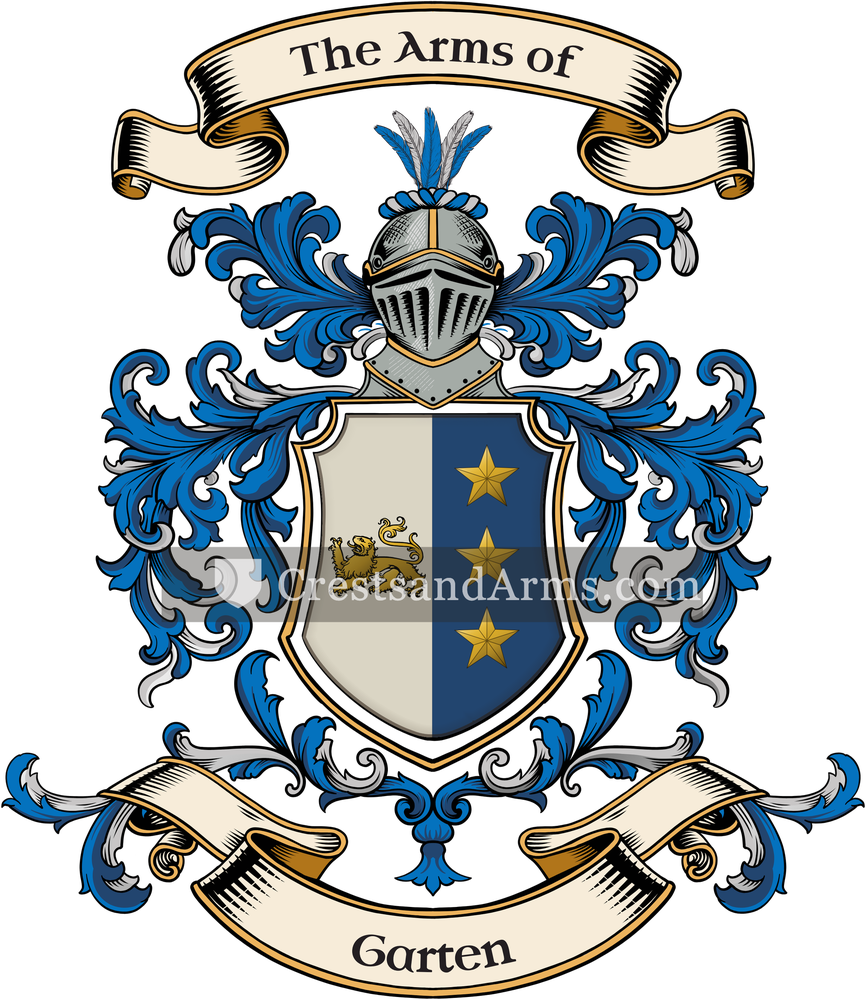 The Garten coat of arms, drawn from the recorded blazon