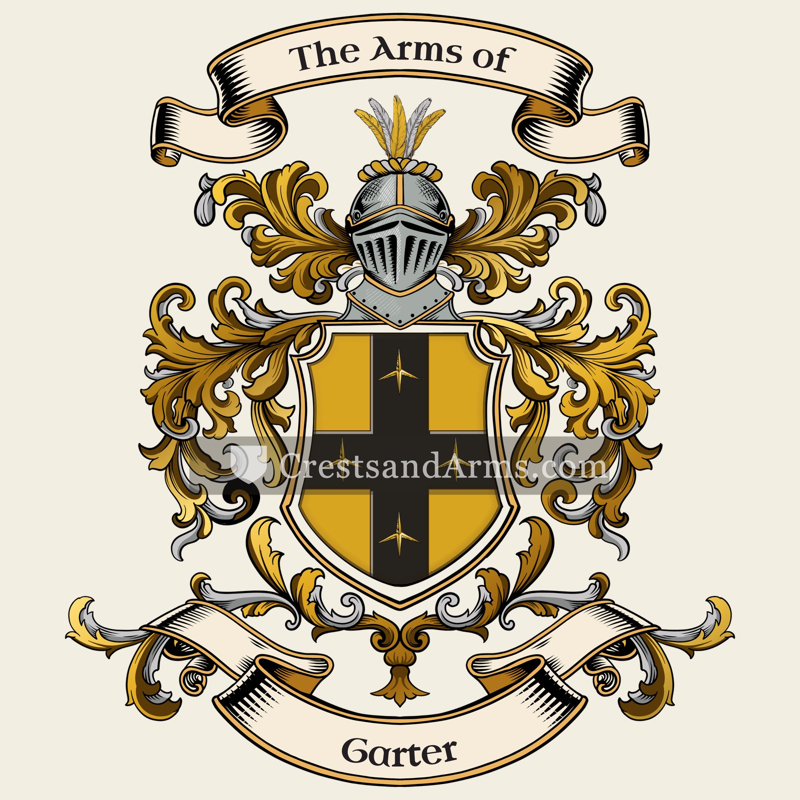 The Garter coat of arms, drawn from the recorded blazon