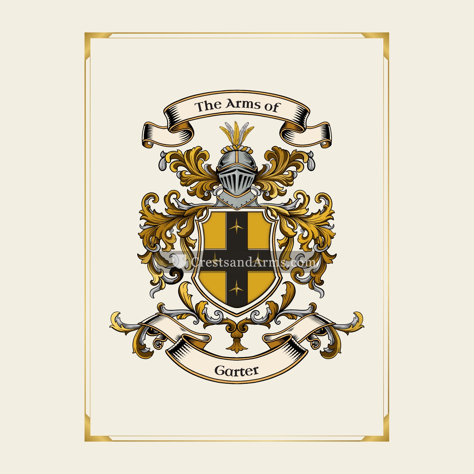 With gold border