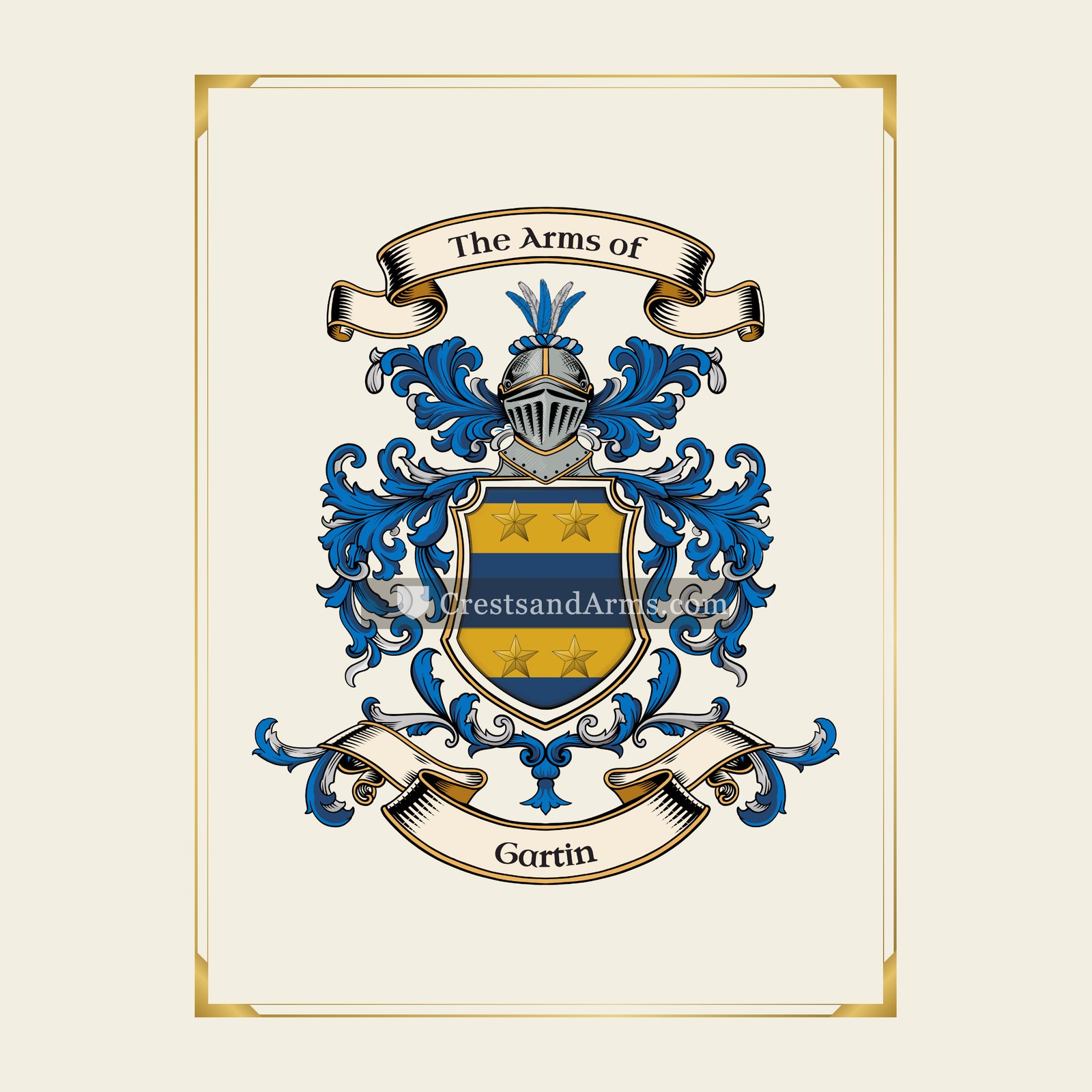 With gold border