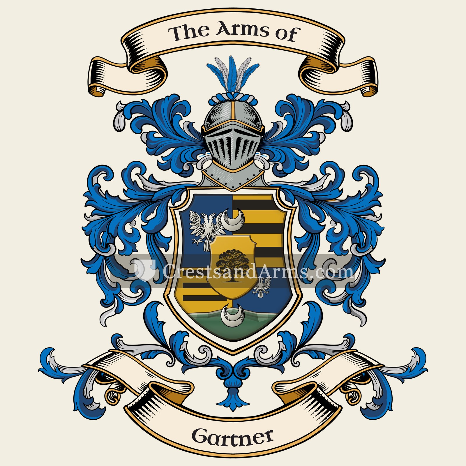 The Gartner coat of arms, drawn from the recorded blazon