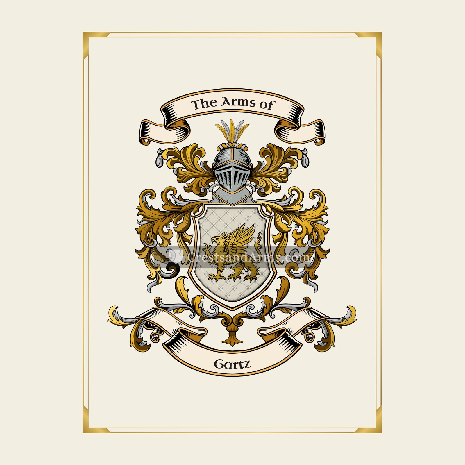 With gold border