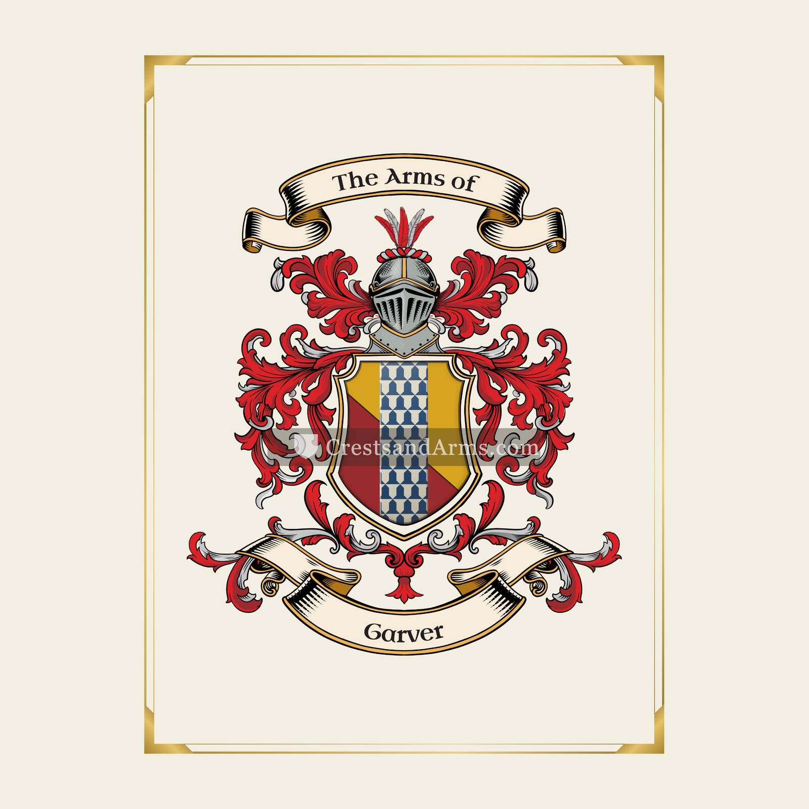 With gold border