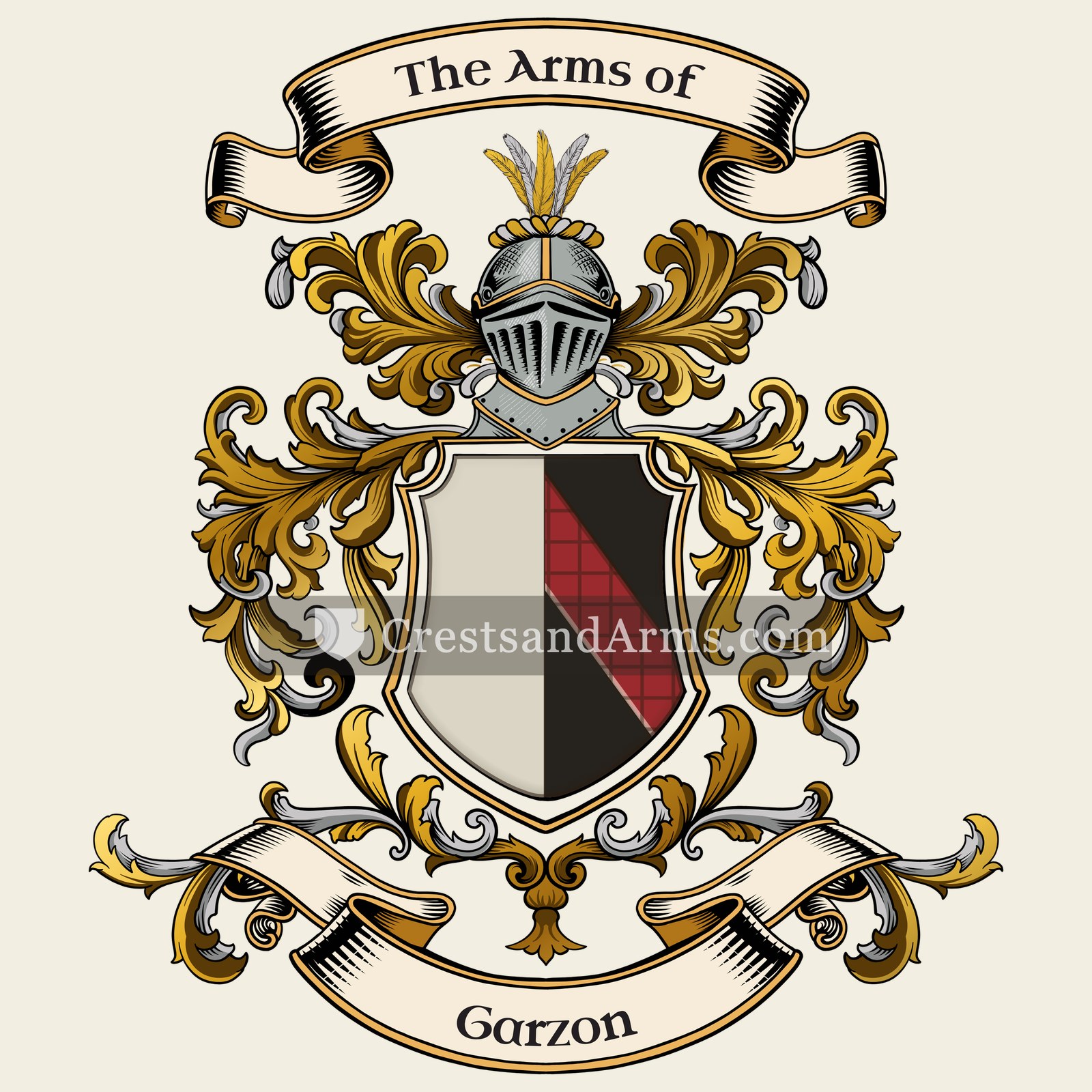 The Garzon coat of arms, drawn from the recorded blazon