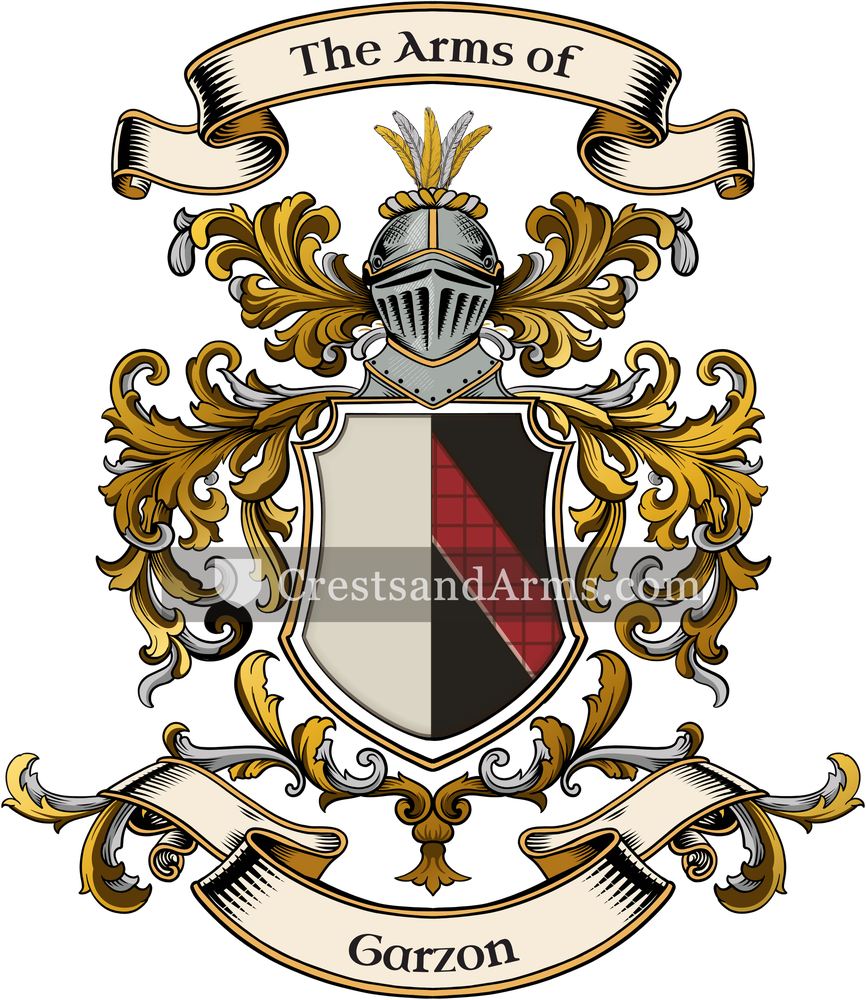 The Garzon coat of arms, drawn from the recorded blazon