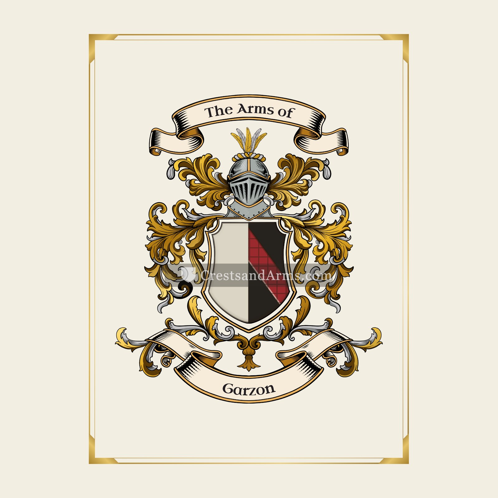 With gold border