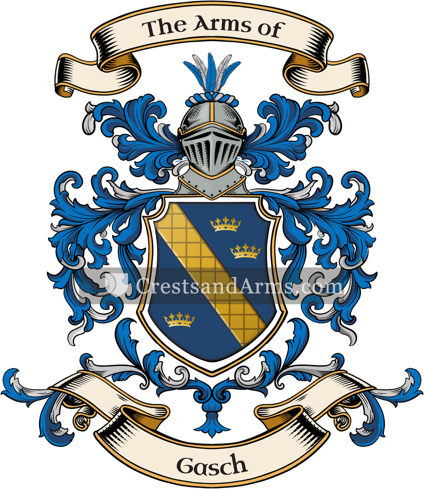 The Gasch coat of arms, drawn from the recorded blazon