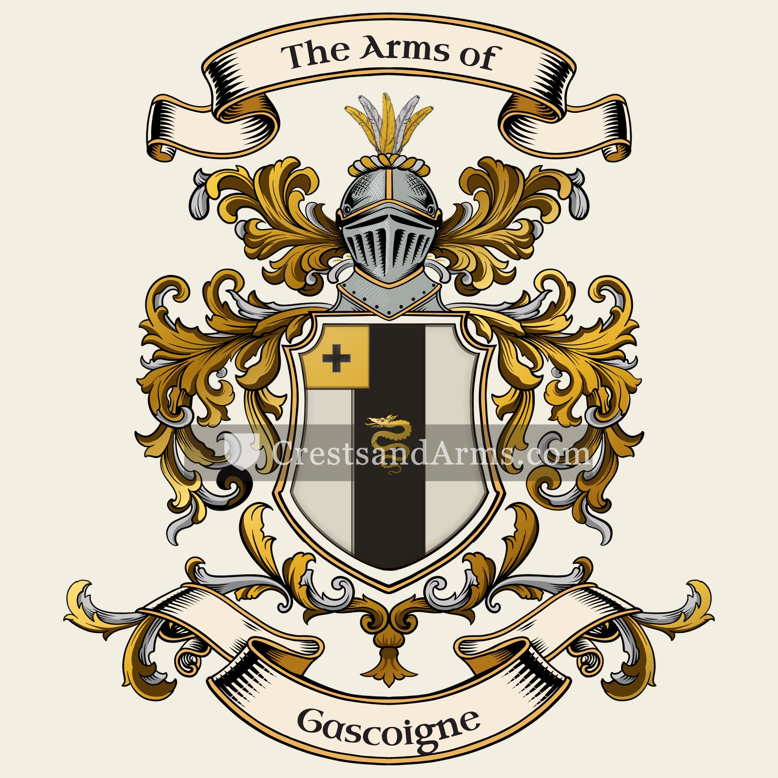 The Gascoigne coat of arms, drawn from the recorded blazon
