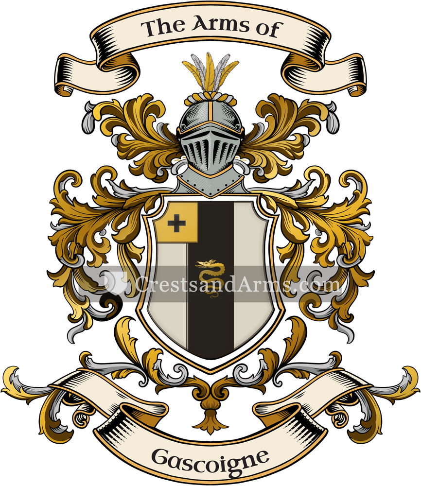 The Gascoigne coat of arms, drawn from the recorded blazon