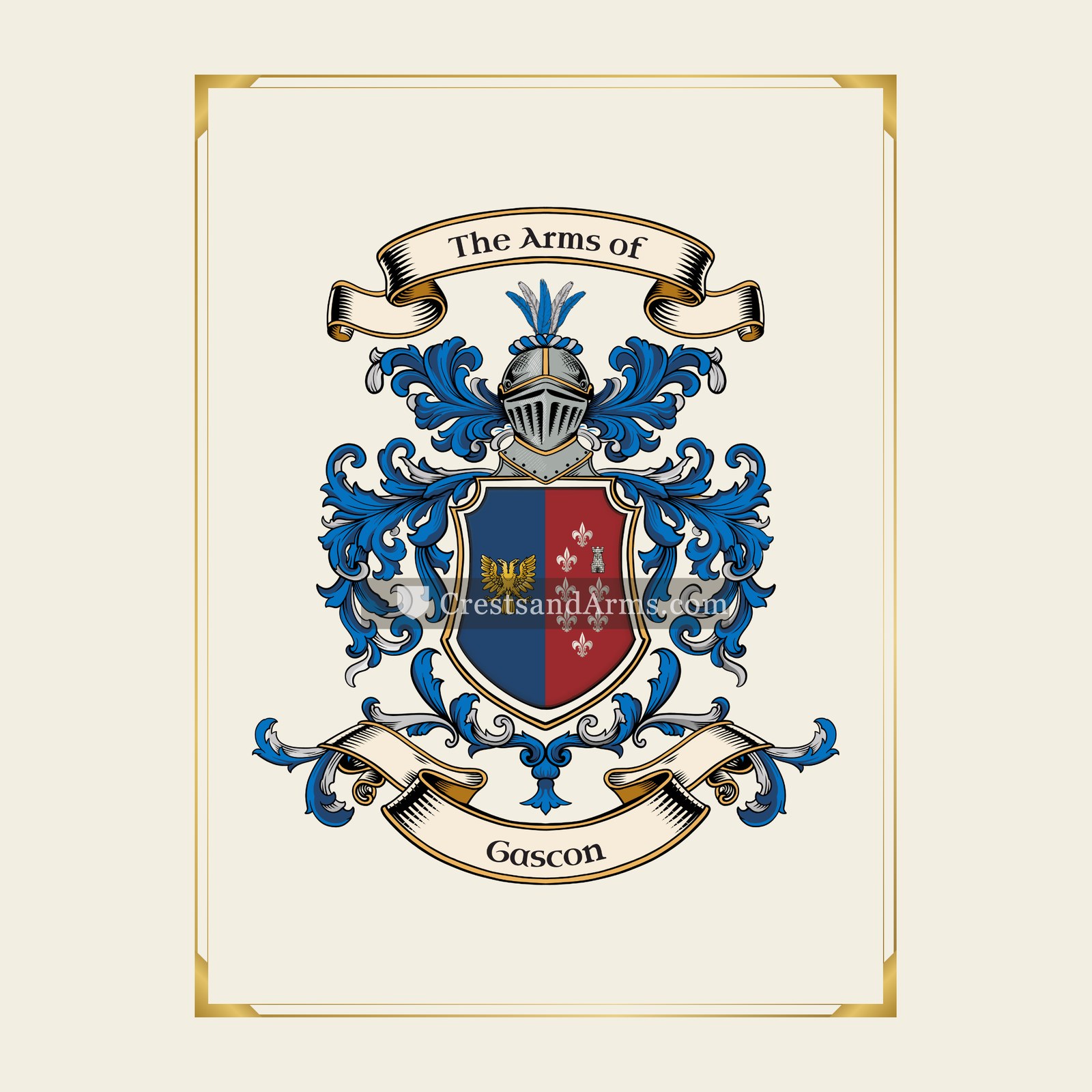 With gold border