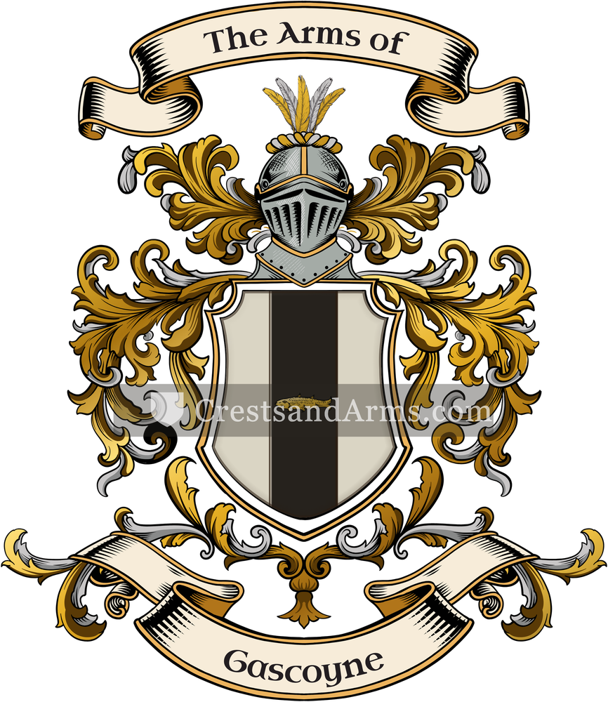 The Gascoyne coat of arms, drawn from the recorded blazon
