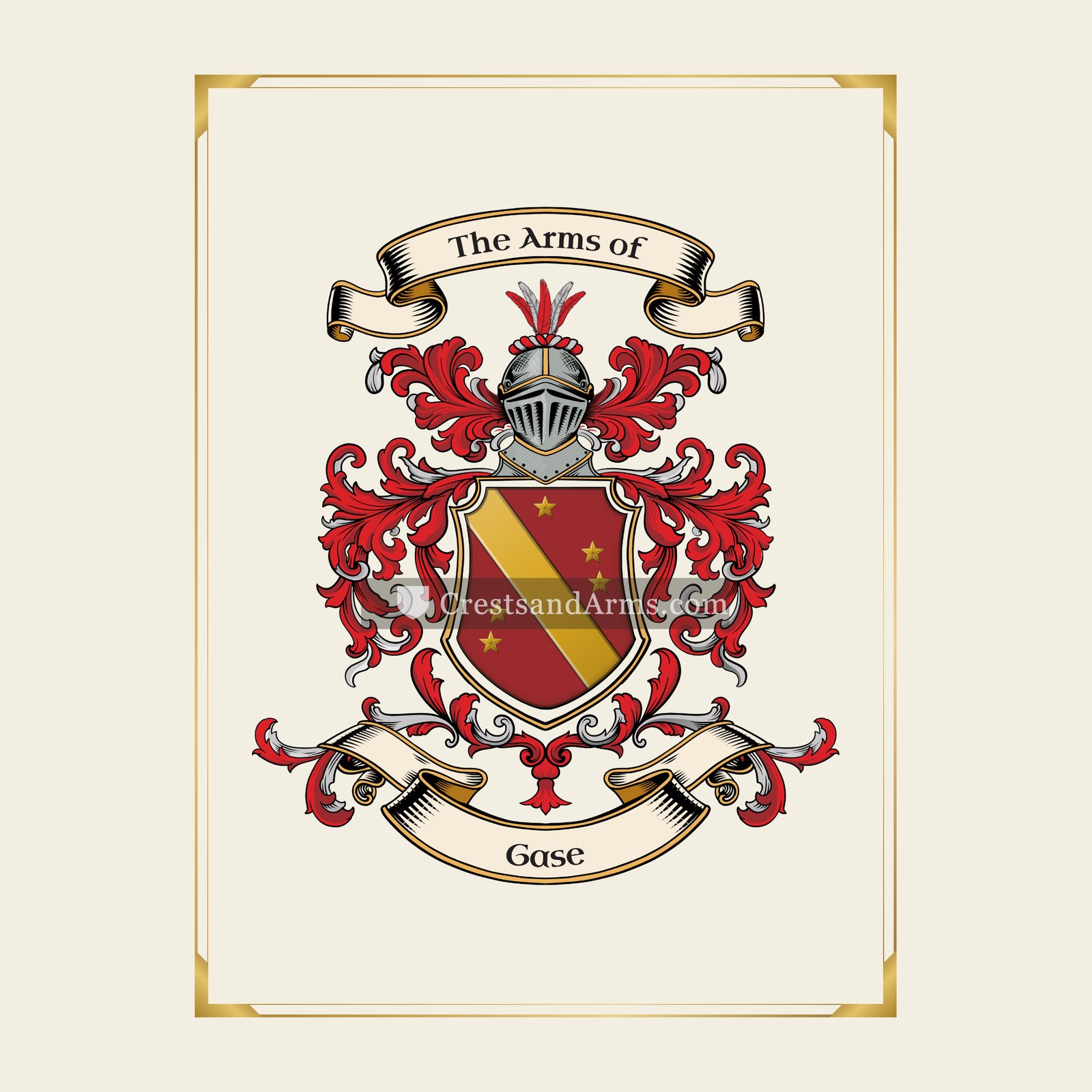 With gold border