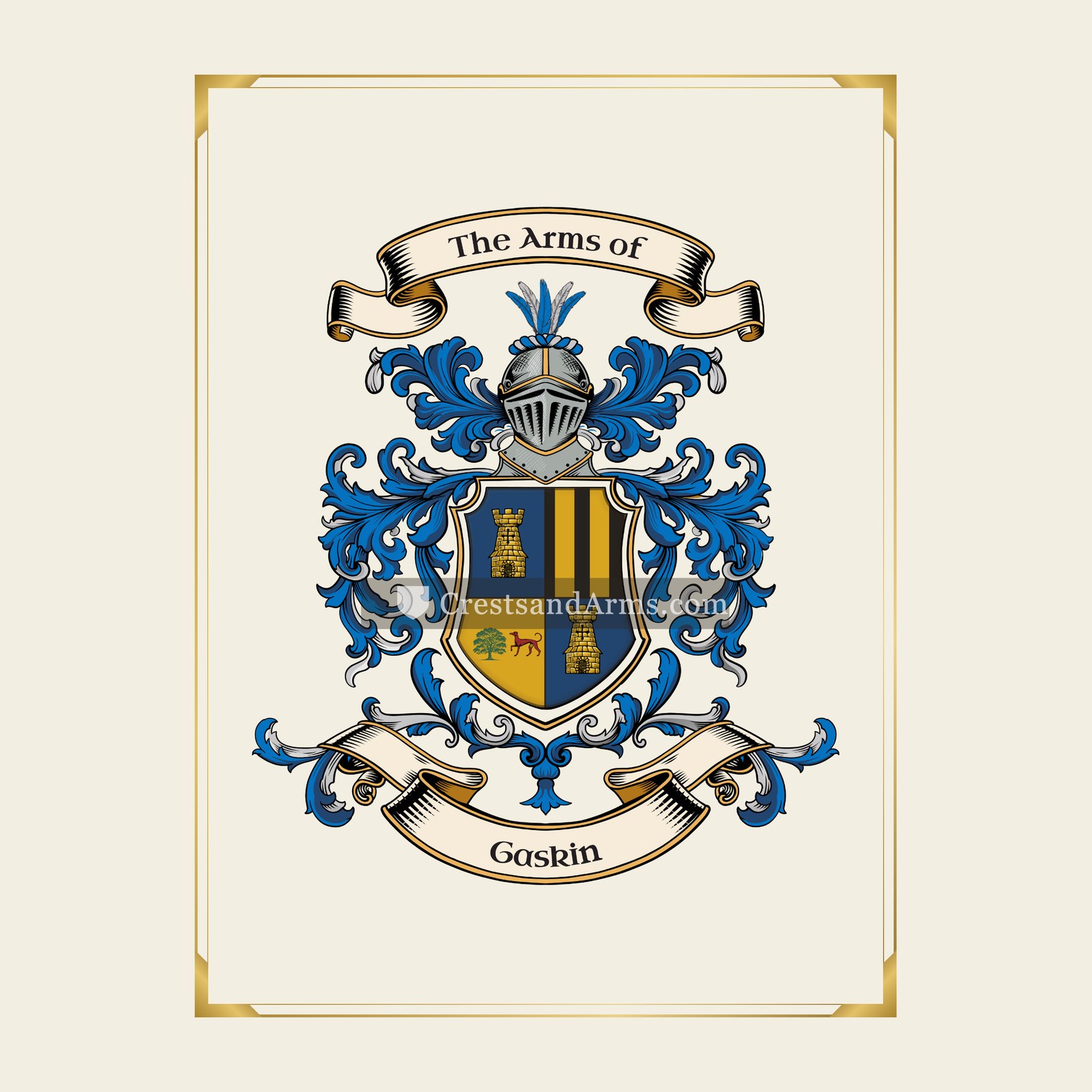 With gold border
