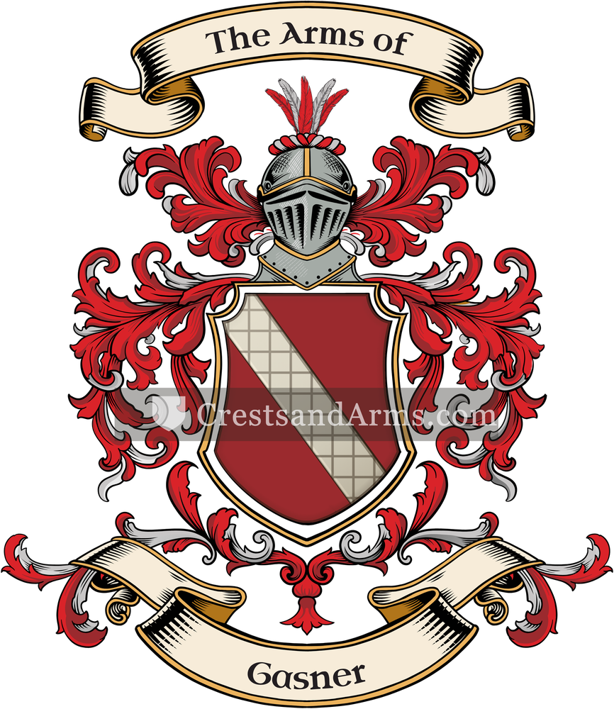 The Gasner coat of arms, drawn from the recorded blazon