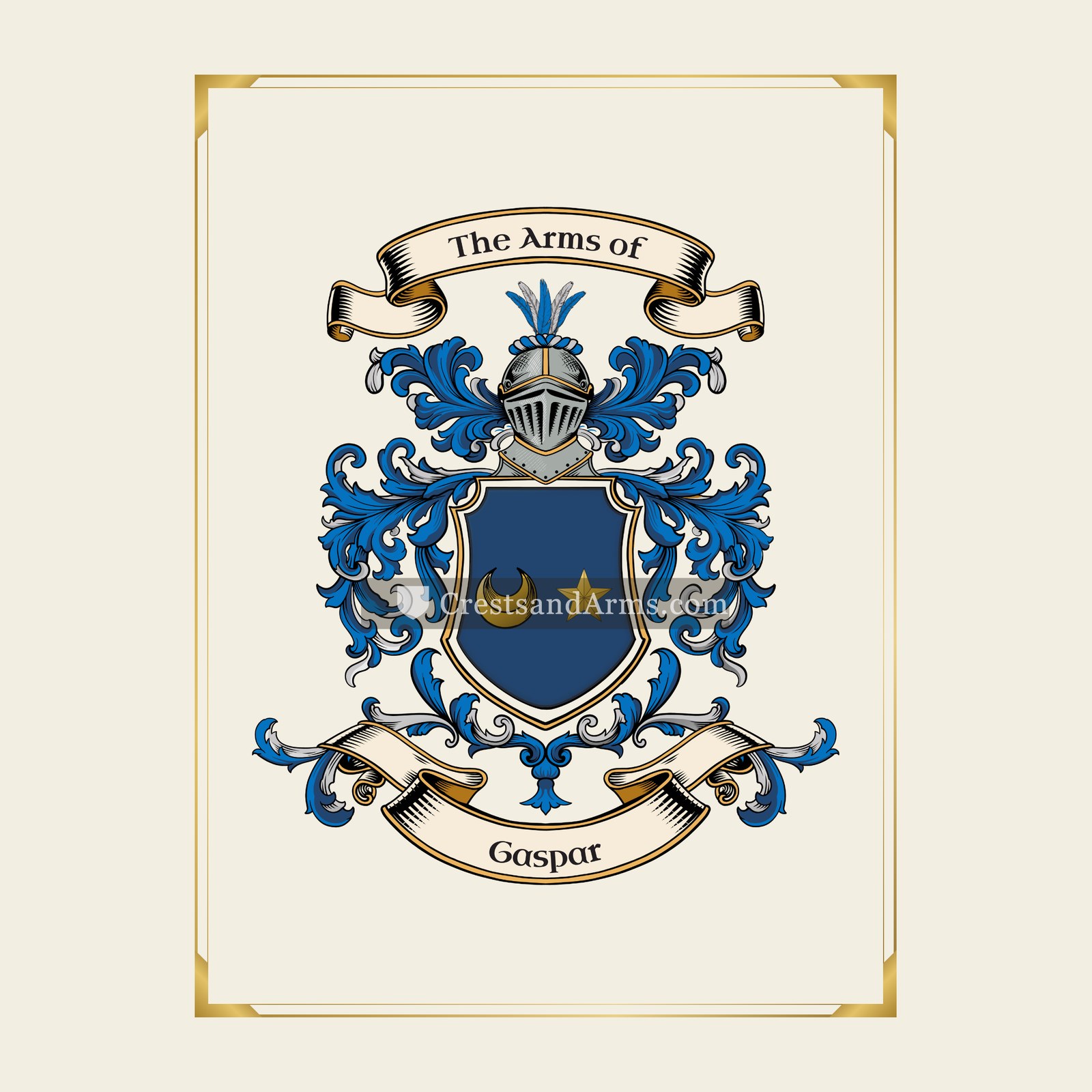 With gold border