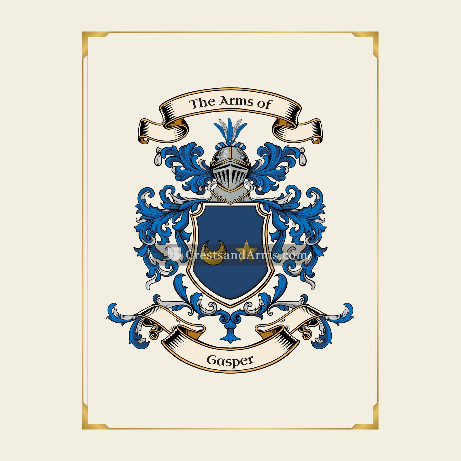With gold border