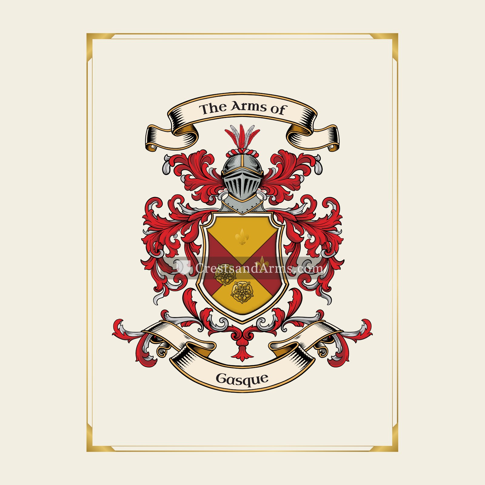 With gold border