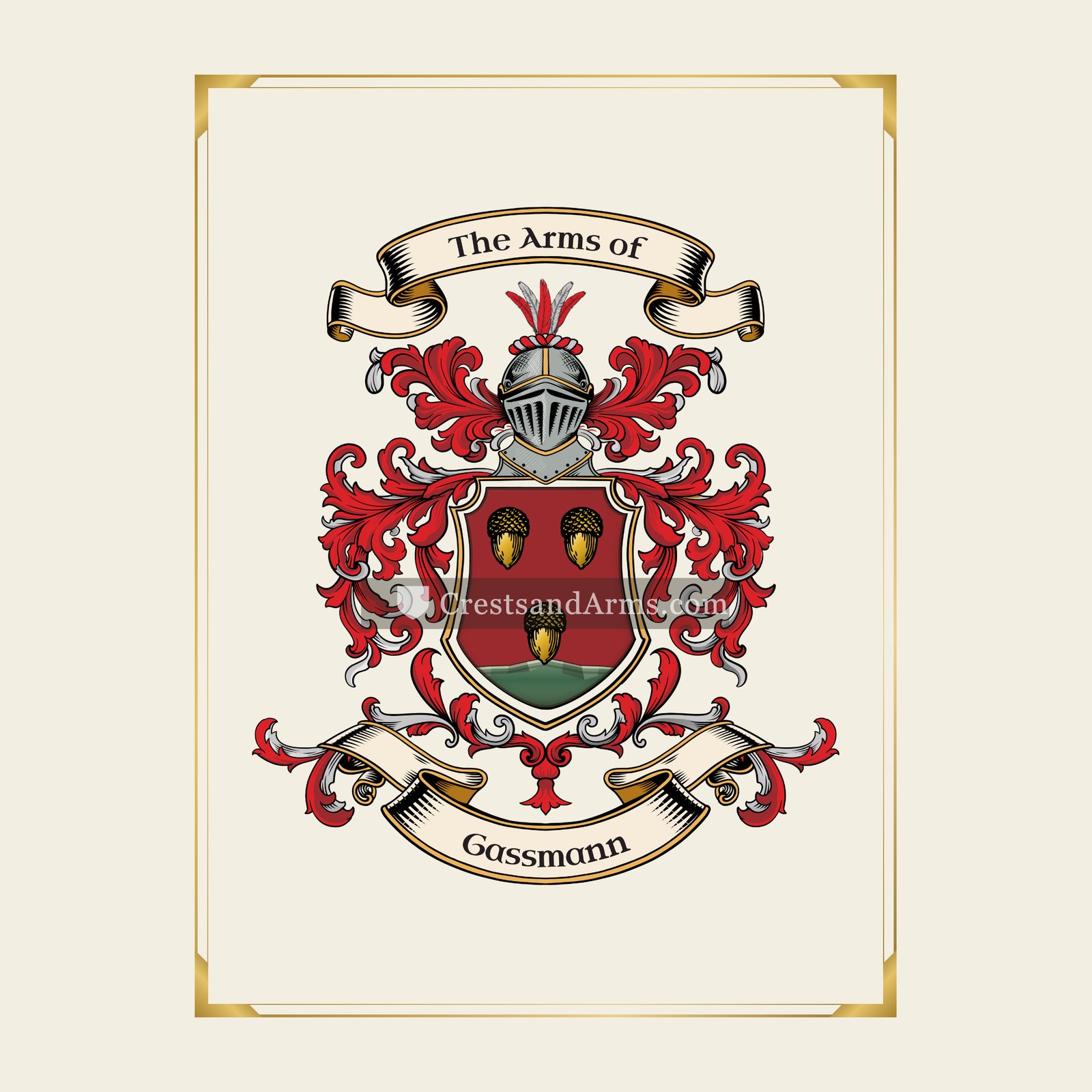 With gold border