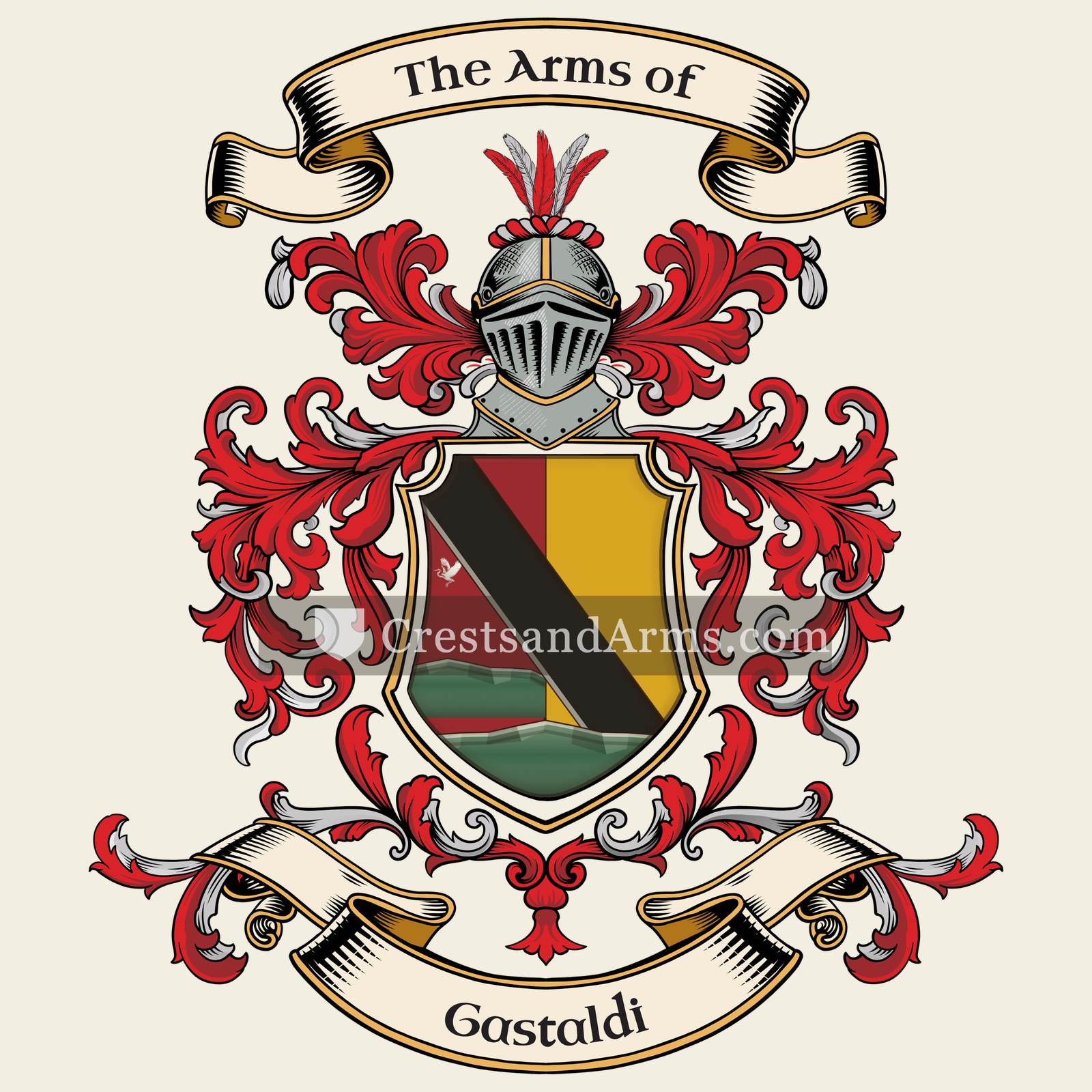 The Gastaldi coat of arms, drawn from the recorded blazon