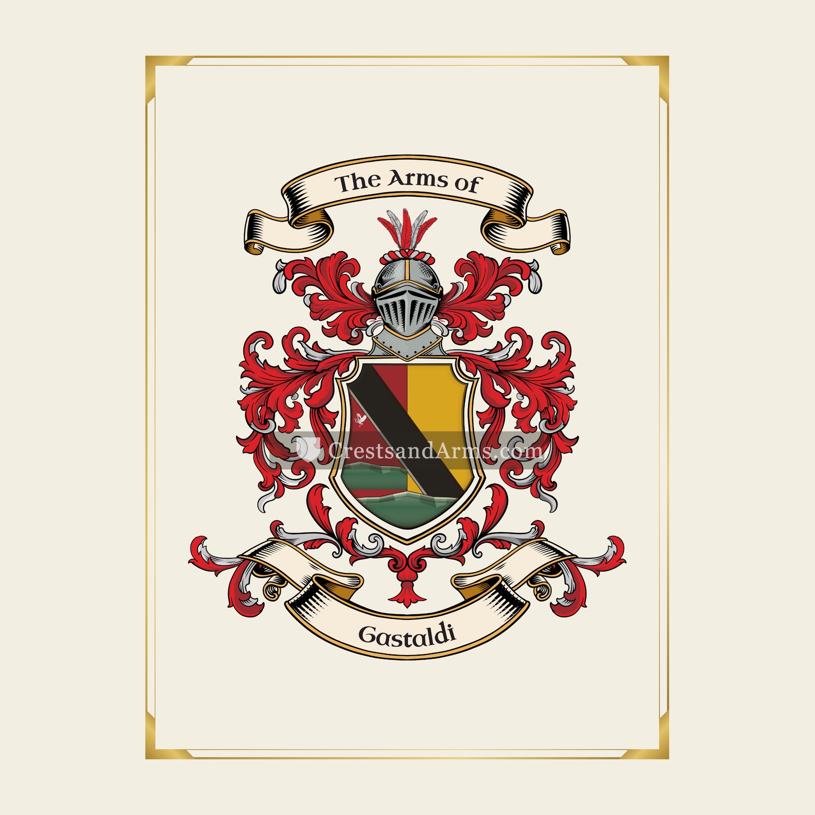 With gold border