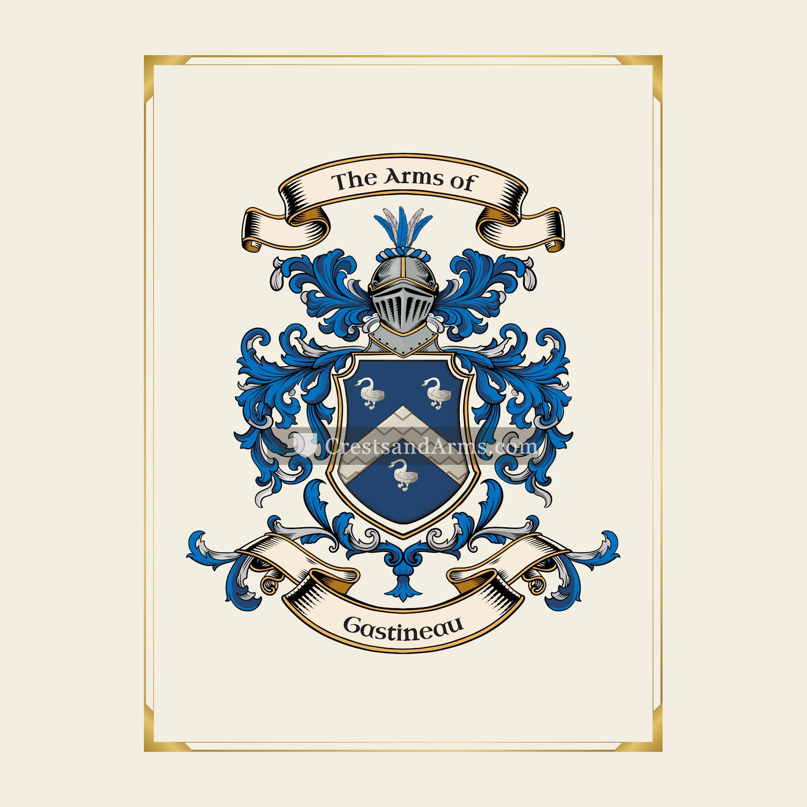 With gold border