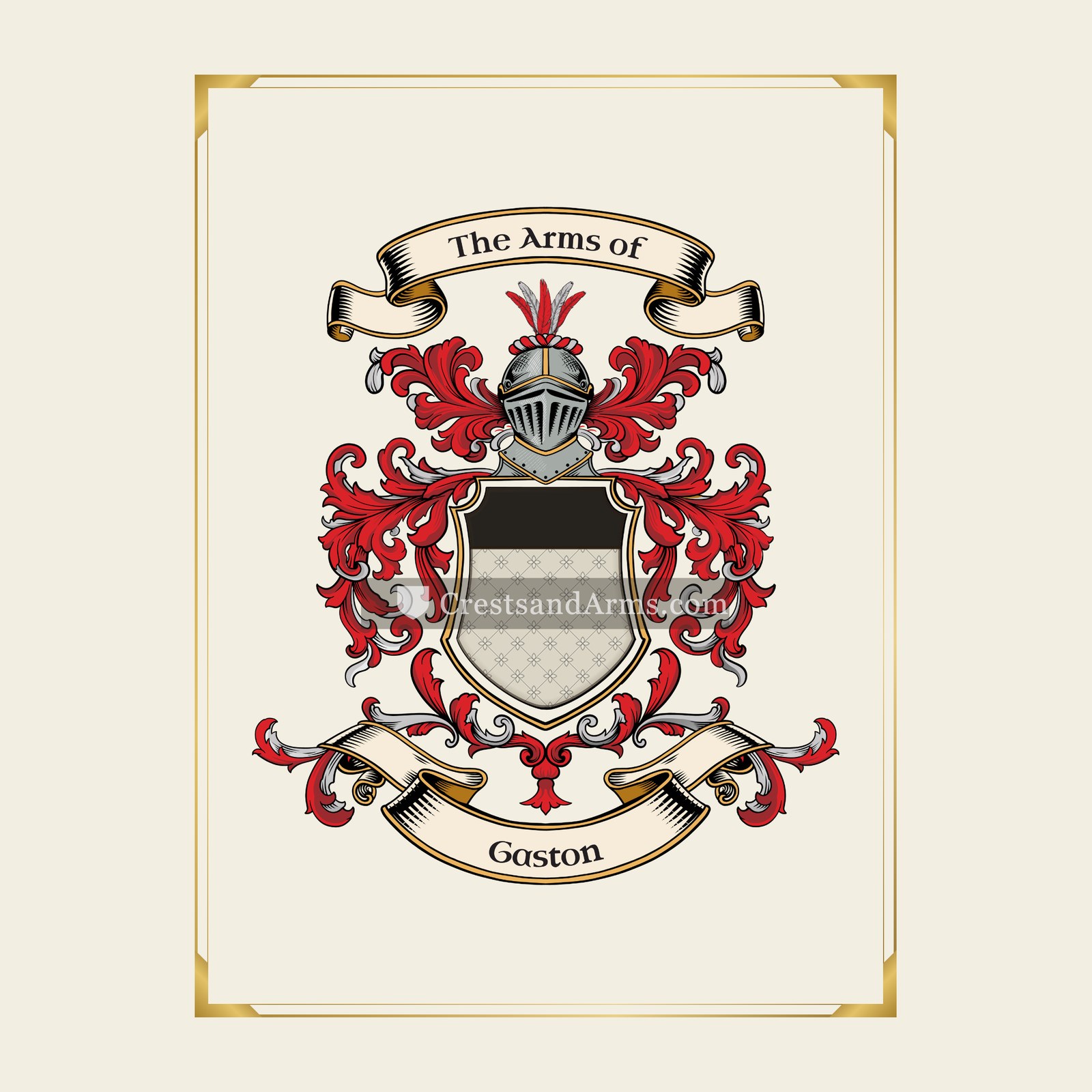 With gold border