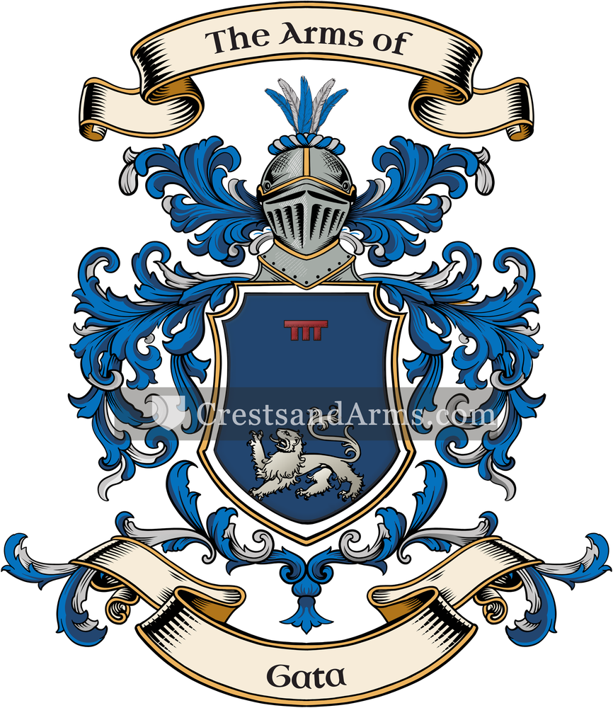 The Gata coat of arms, drawn from the recorded blazon