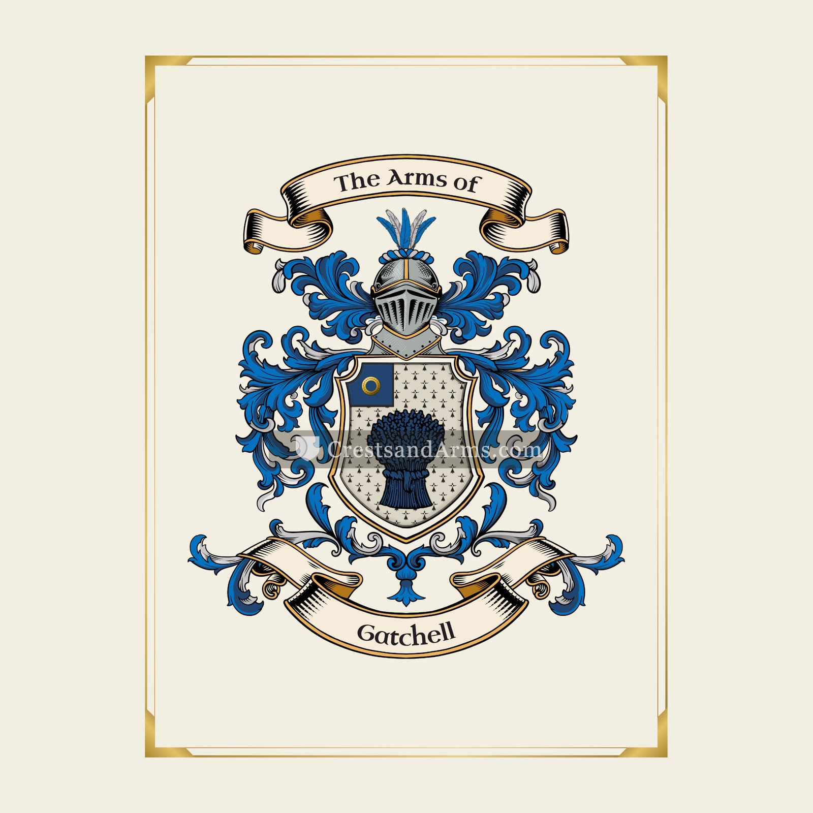 With gold border