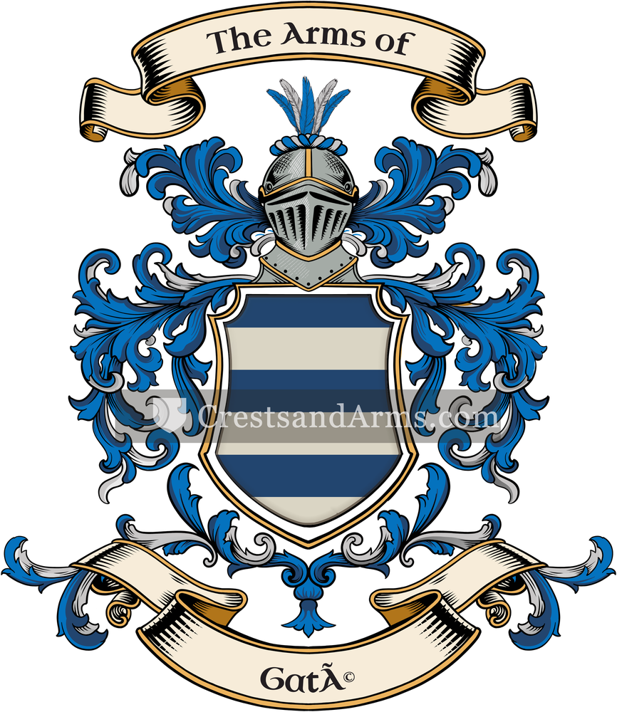The Gaté coat of arms, drawn from the recorded blazon