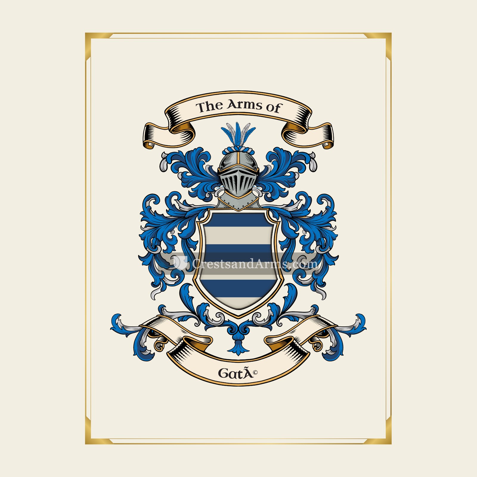 With gold border