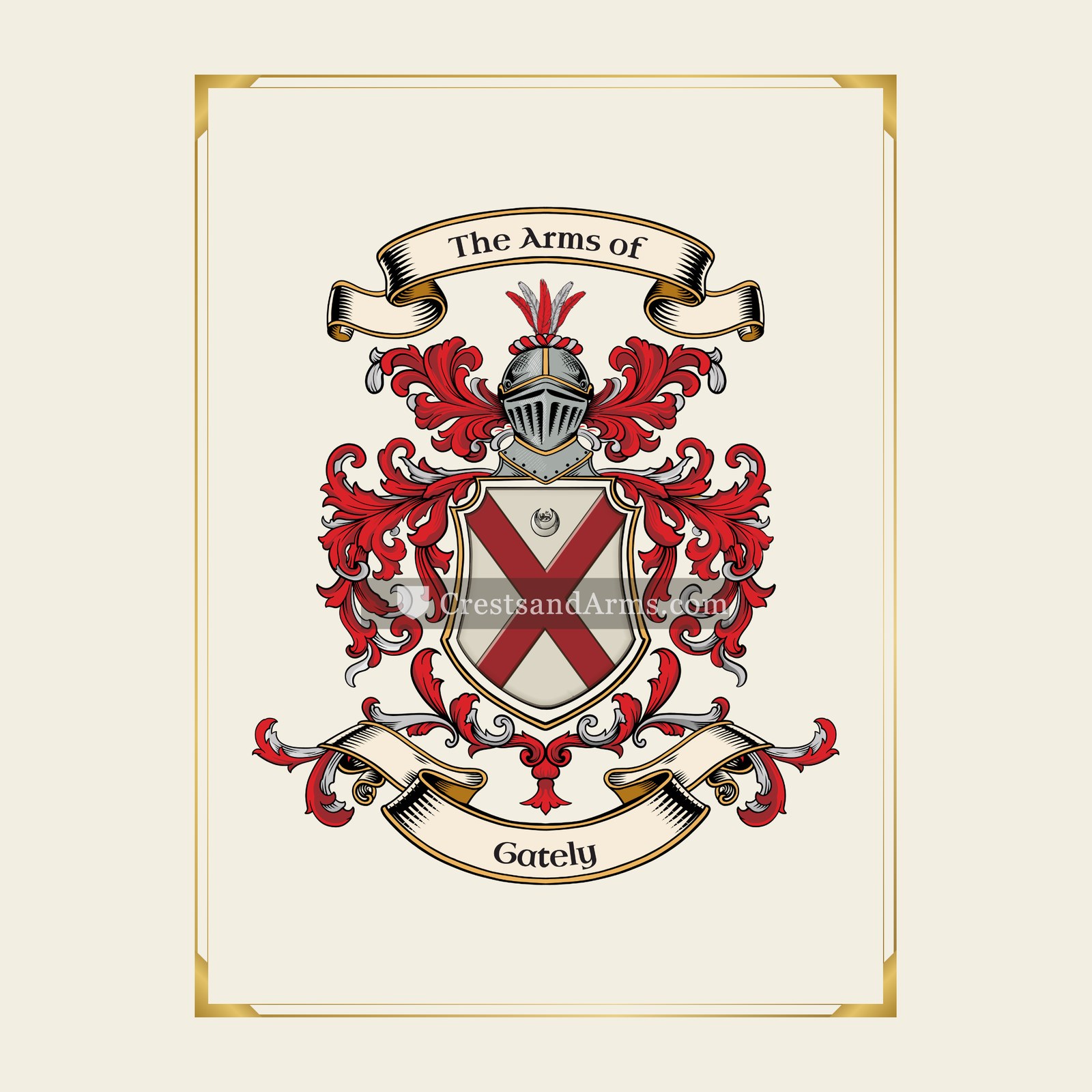 With gold border