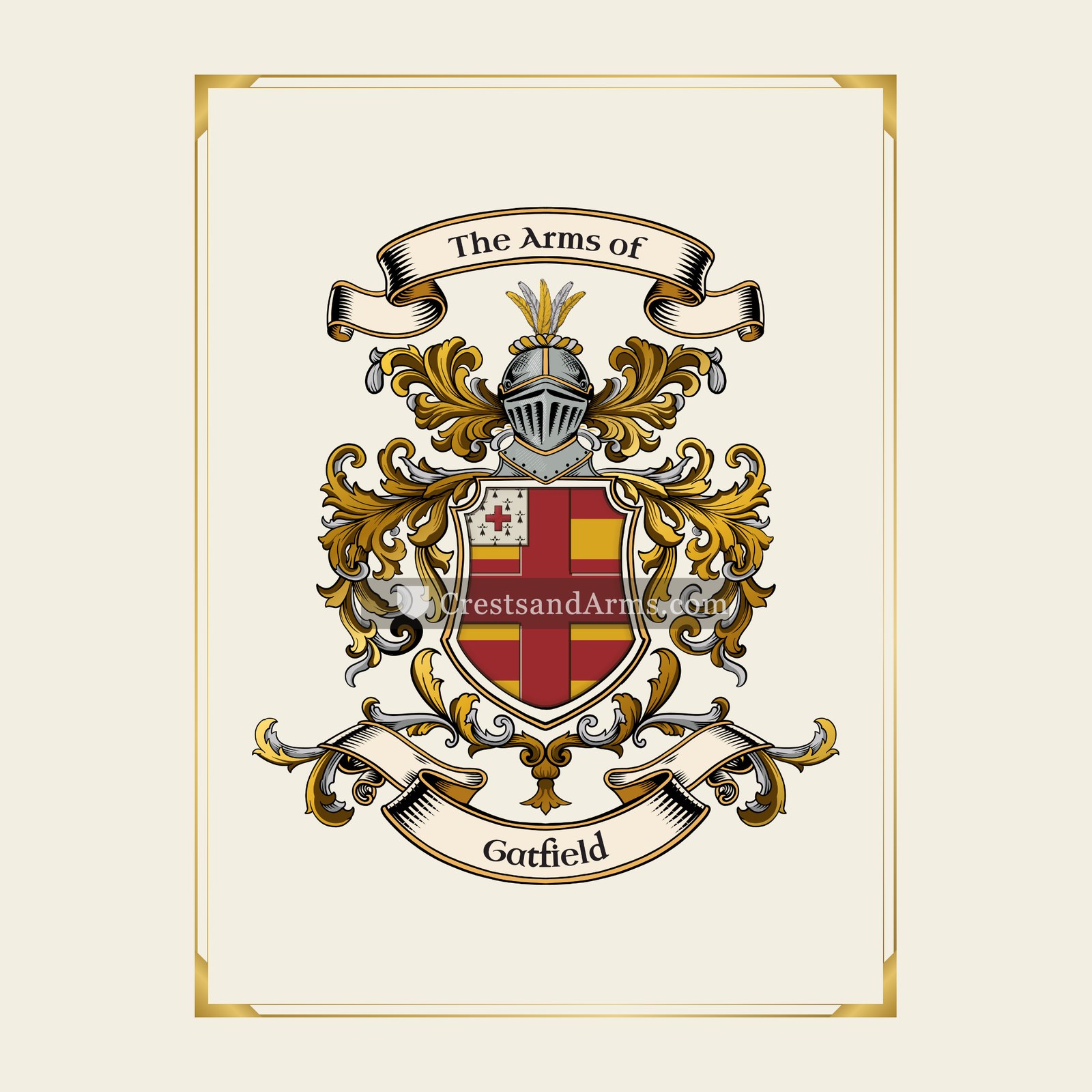 With gold border