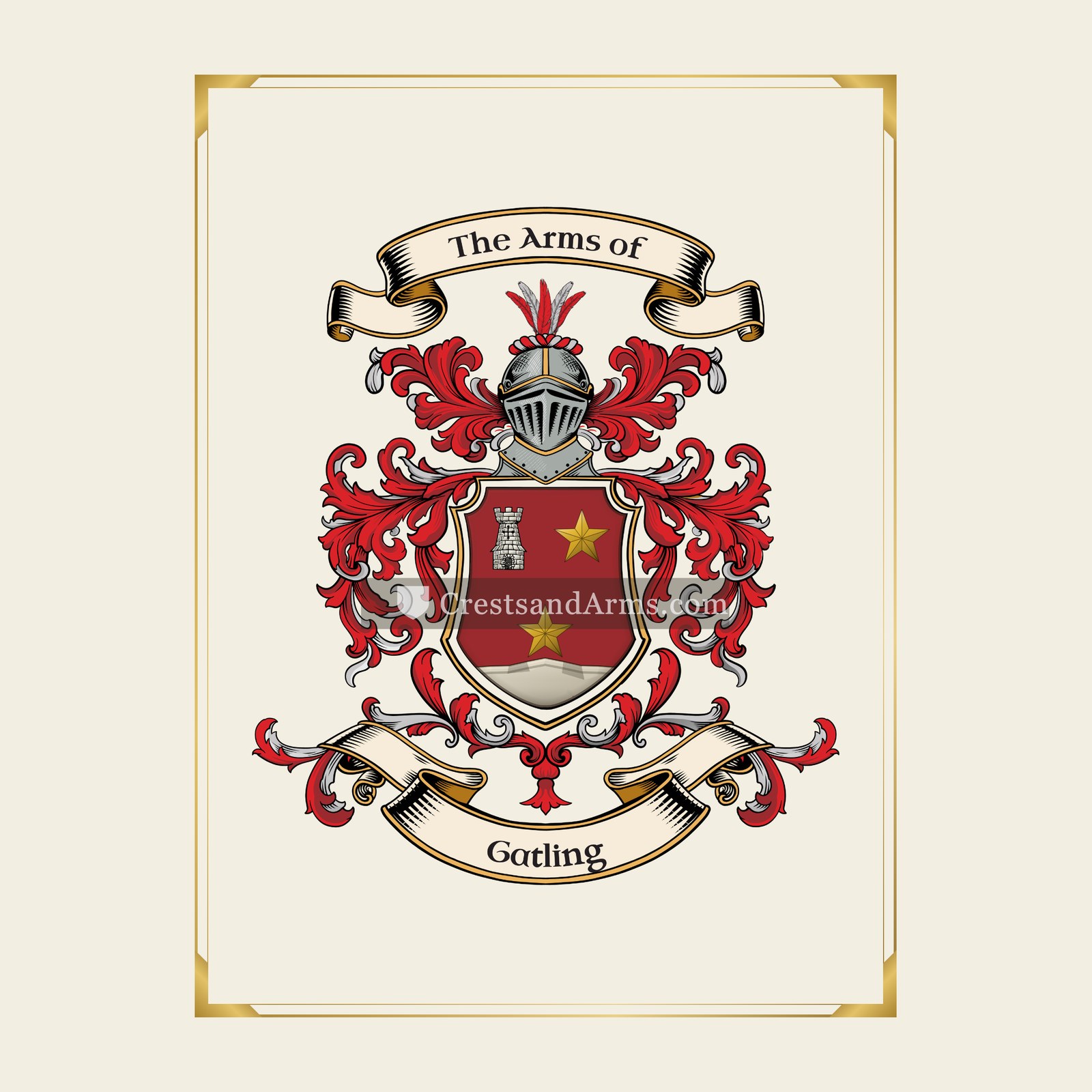 With gold border