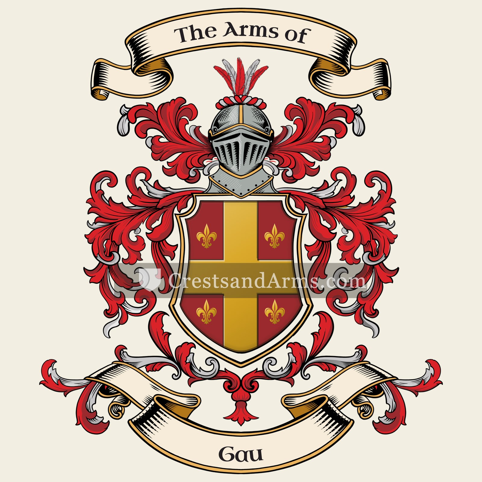 The Gau coat of arms, drawn from the recorded blazon