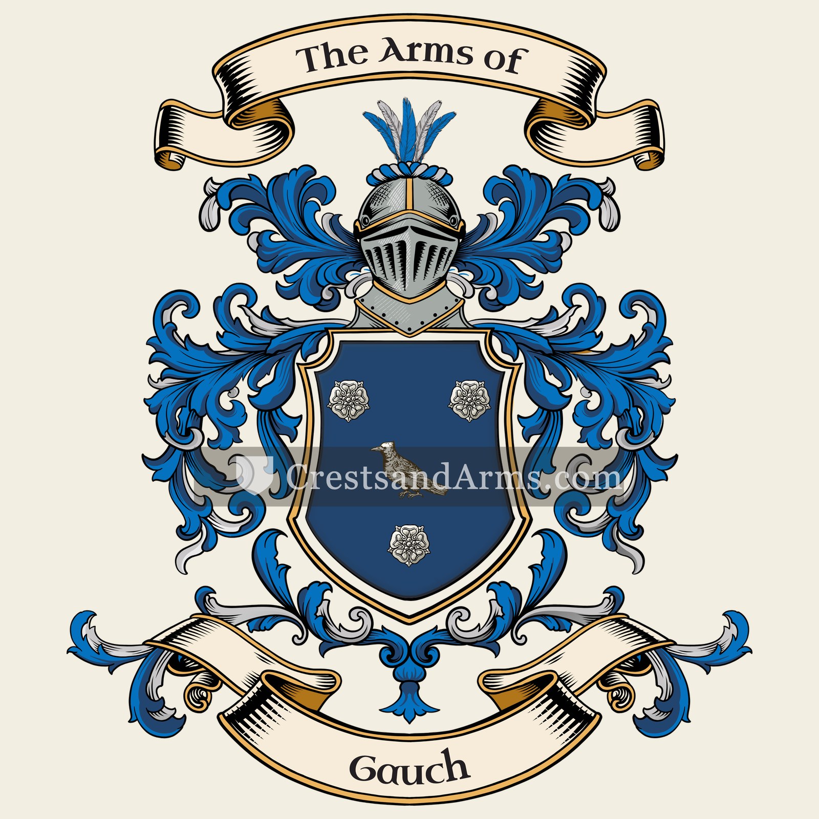 The Gauch coat of arms, drawn from the recorded blazon