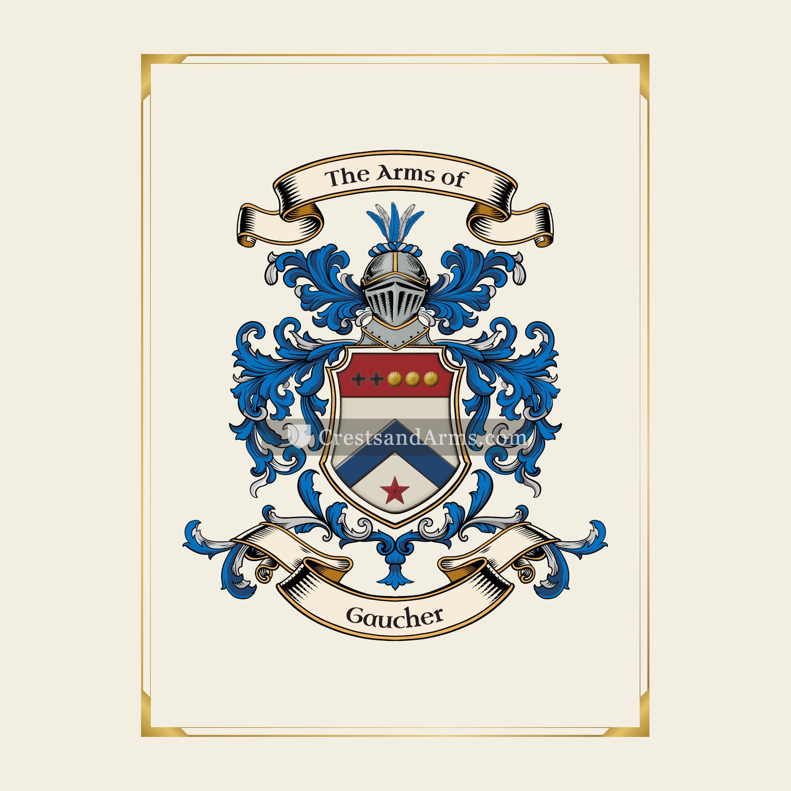 With gold border