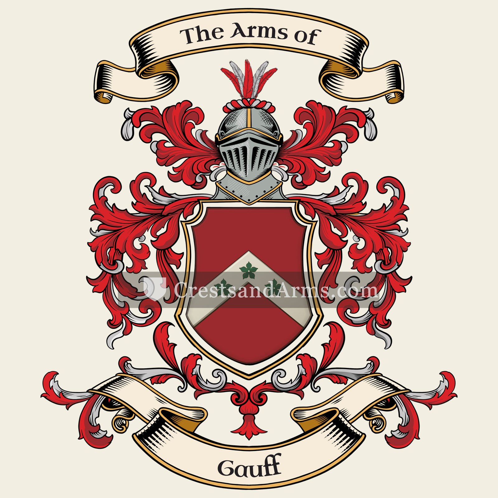The Gauff coat of arms, drawn from the recorded blazon