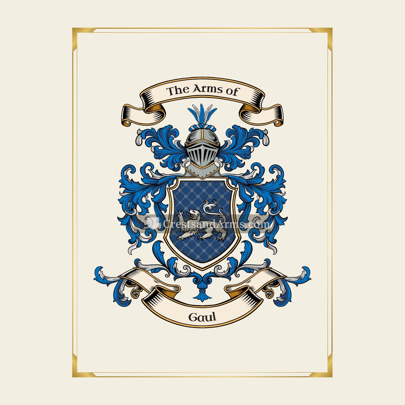 With gold border