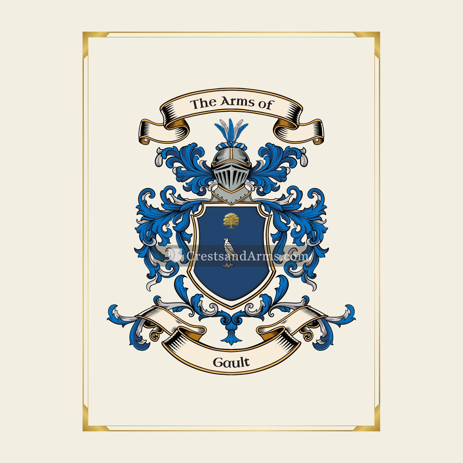 With gold border