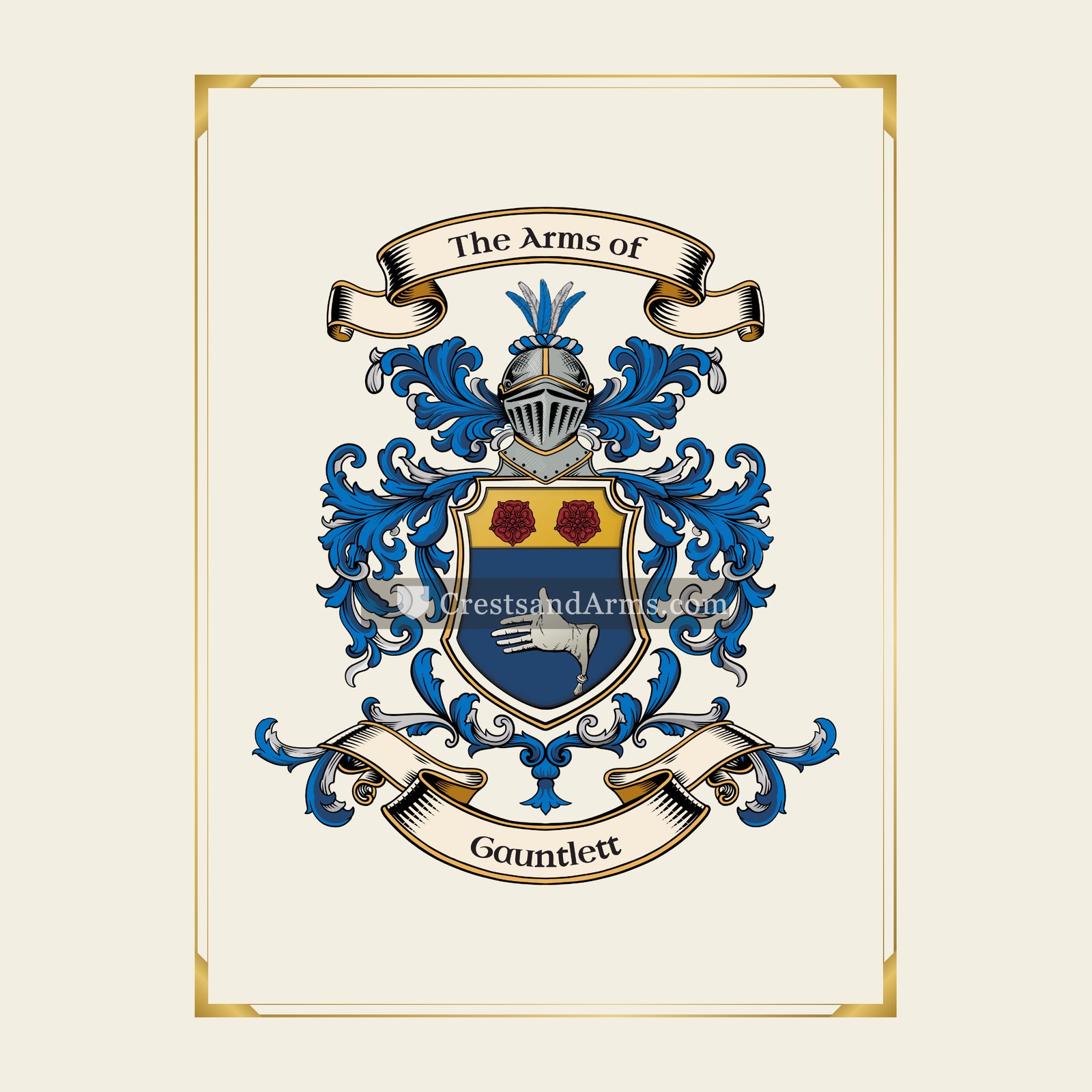 With gold border