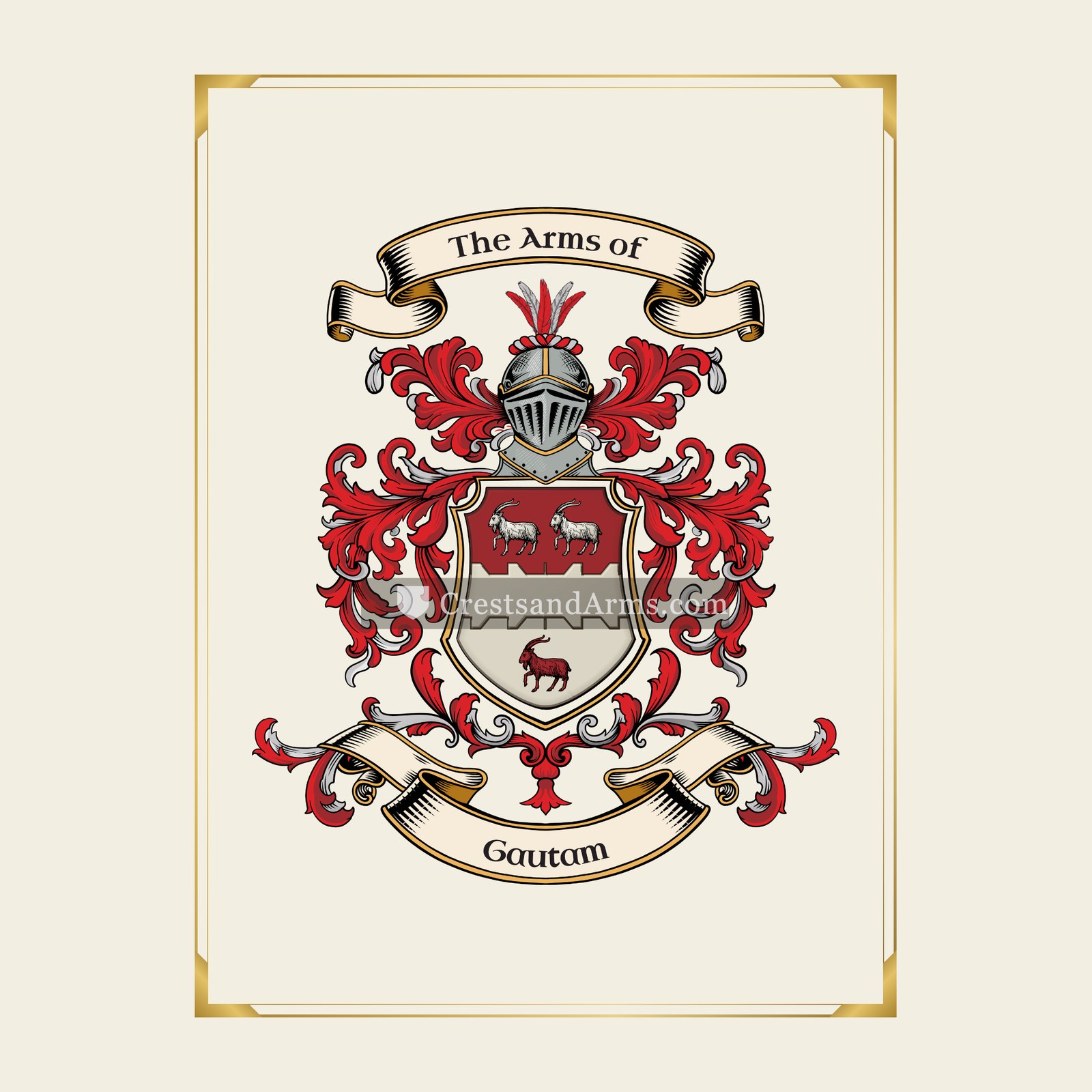 With gold border