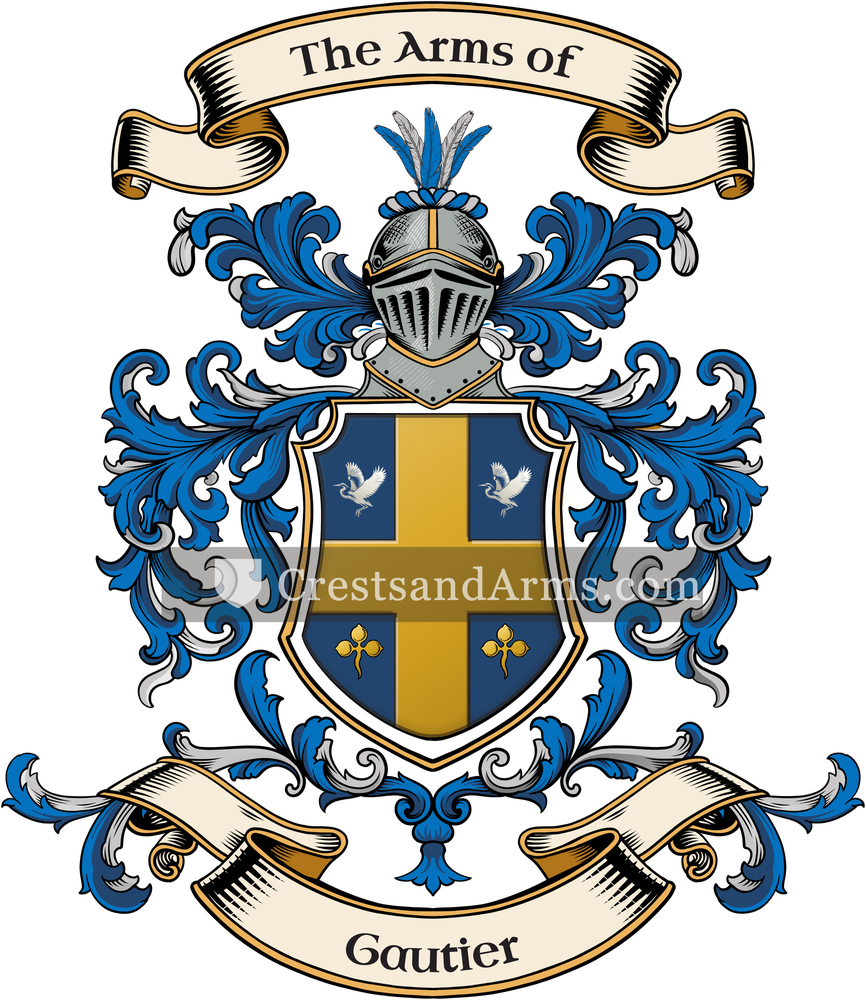 The Gautier coat of arms, drawn from the recorded blazon